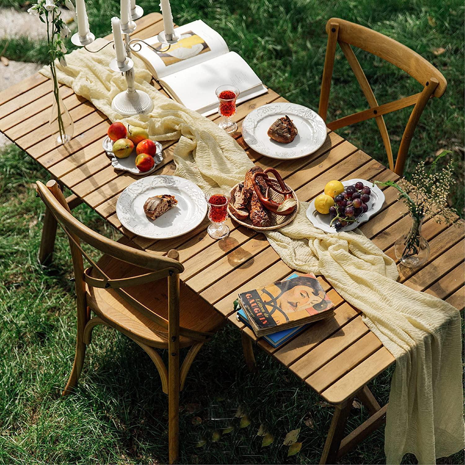 Tapis de table semi-transparent gaze 90 x 300 cm Sable Coton Rustique ...