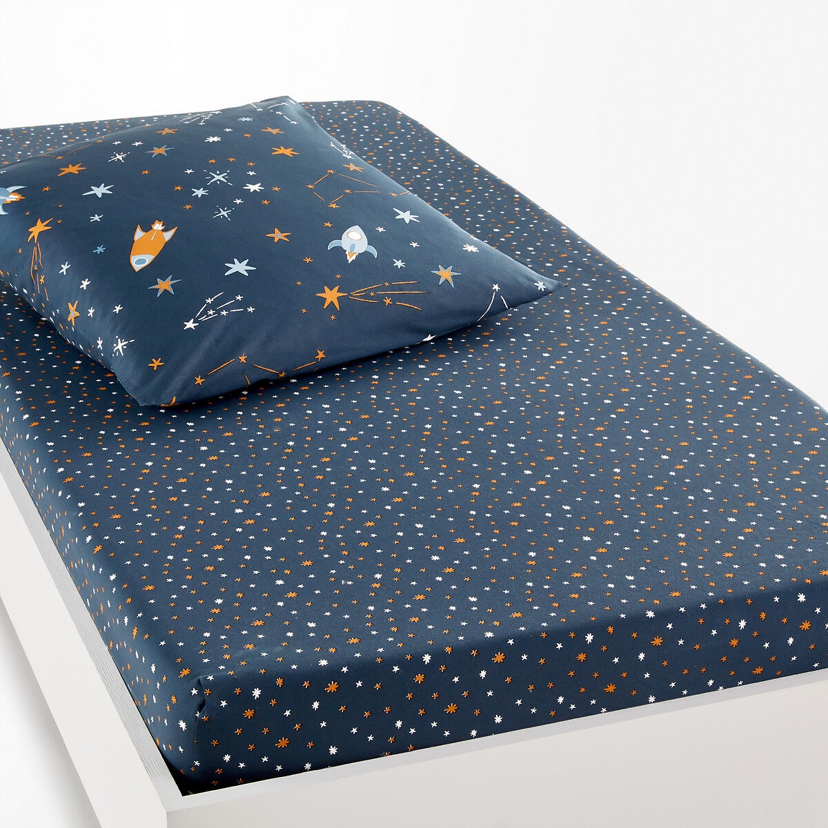 Drap-housse coton, Gaston - Imprimé bleu - 140 x 190 cm - 4
