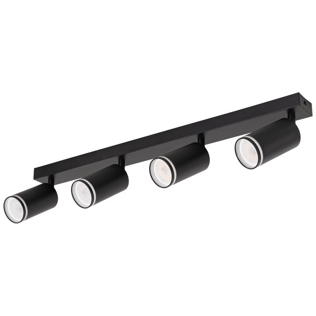 Listwa reflektorowa czarna LED - Lampa sufitowa długa 4 x GU10 - Kinkiet natynkowy do pokoju dekoracyjna Tuba - LEDHOFF