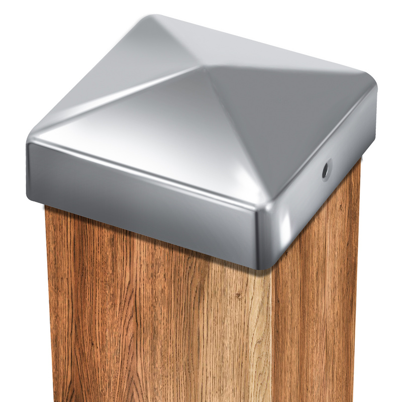 Capuchon De Poteau Pyramide En Aluminium 2.5 Pouces X 2.5 Pouces
