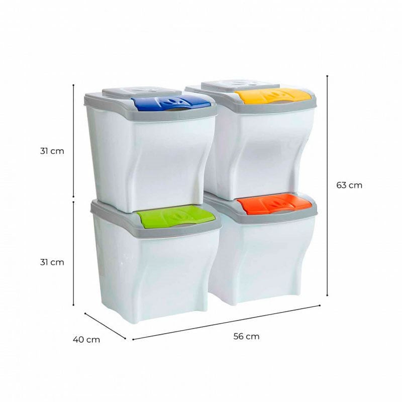 Bama Pattumiera Raccolta Differenziata Poker Set 4 Pz - 7