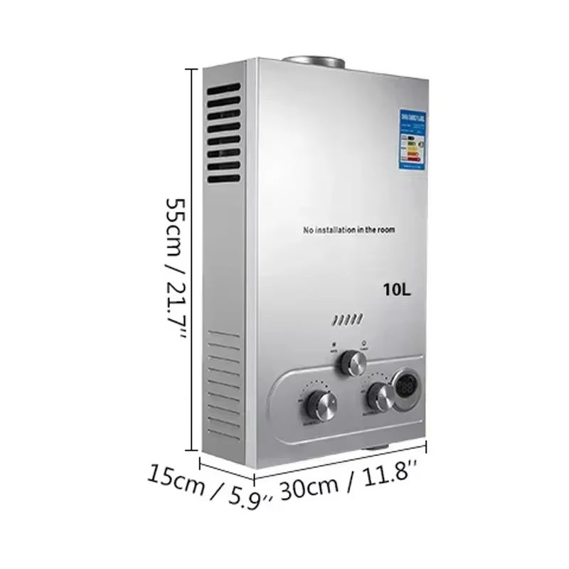 Chauffe-eau instantané au gaz, chauffe-eau au gaz butane propane, chaudière GPL 10 L, électroménager, chauffages extérieurs - 2