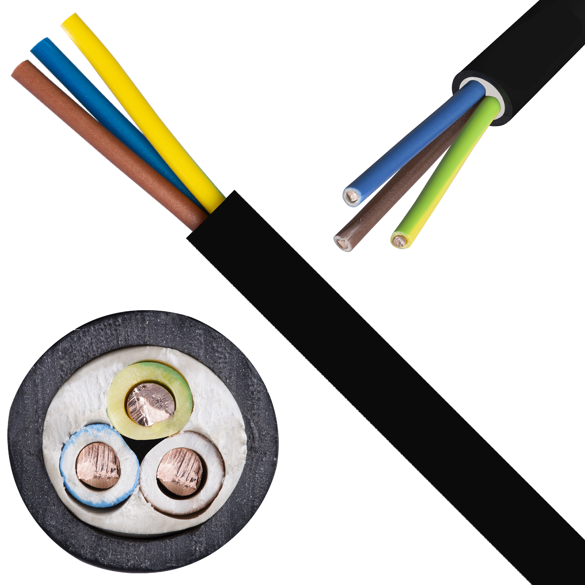 Kabel energetyczny ziemny YKY 3x2,5mm2 czarny 0,6/1kV drut Prysmian 2000m