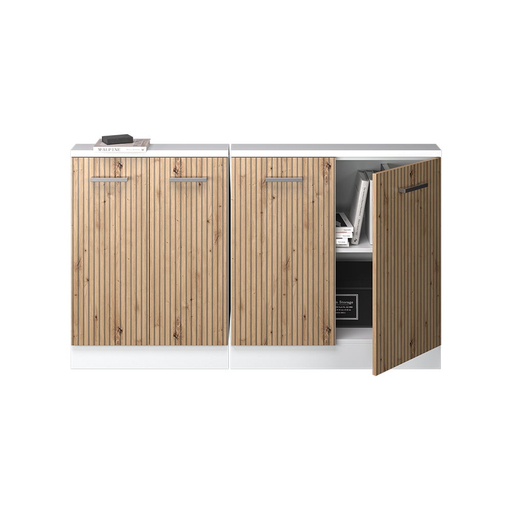 Vicco Ensembles de meuble de rangement sous pente Rion, Artisan chêne/blanc, Lot de 2 - 8