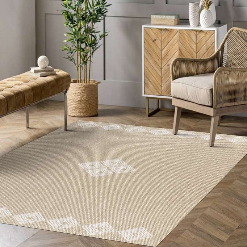 Tapete de vinil Premium de Alta Gama, Almofadas de quarto Lavável antiderrapante e resistente Étnica Brancas 160x230 cm - 3