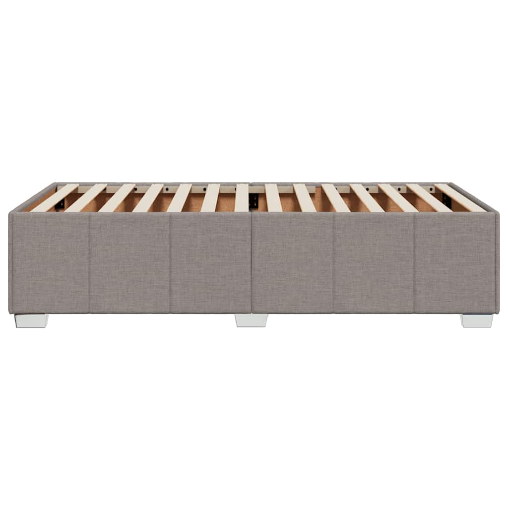 Cadre de lit sans matelas en tissu taupe pour la chambre, 100 × 200 cm - 5