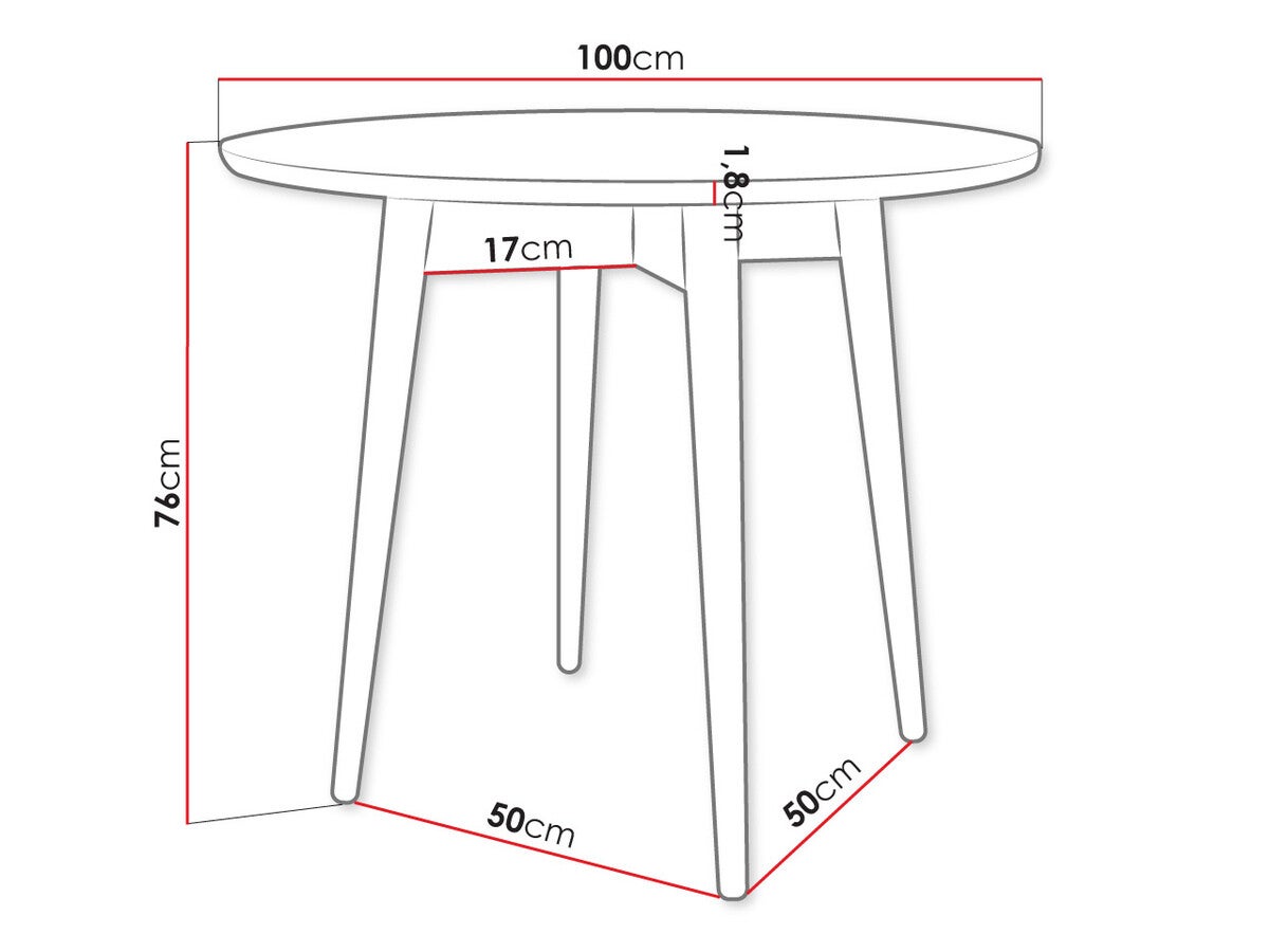 Table Racine 117, Marron, 75cm, MDF, Bois - 4