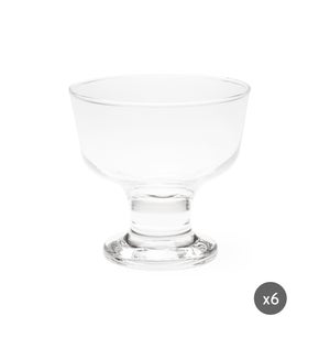 Lot De 6 Coupes à Glace En Verre Strié 34cl - Design élégant Et Transparent, Paris Prix Secret De Gourmet