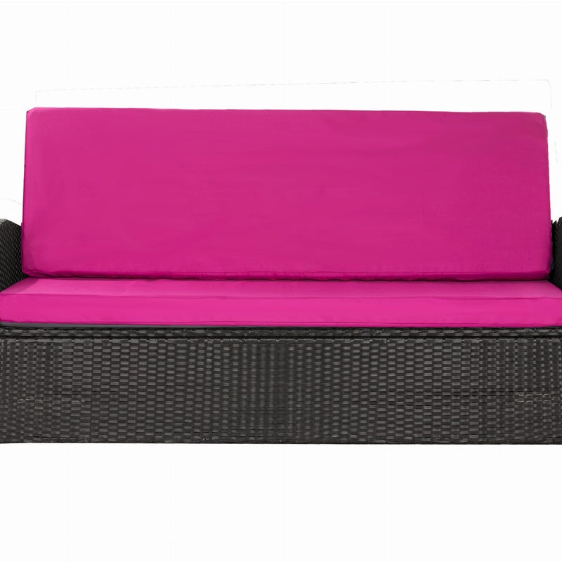 Poduszka ogrodowa na sofę rattanową 120x50x50cm poduszka na meble rattanowe różowa, poduszka na balkon taras, poduszki na meble ogrodowe