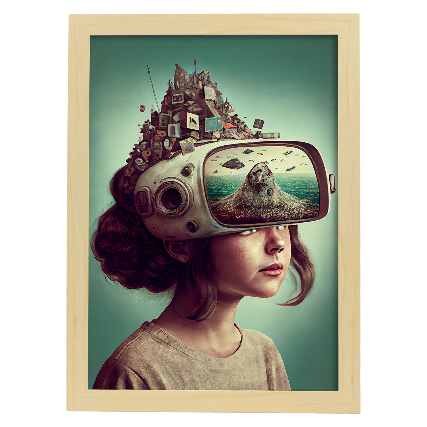 Nacnic poster proyector mental en estilo surrealismo cinematográfico ilustraciones y grabados de historieta abstracta para a3 marcos madera