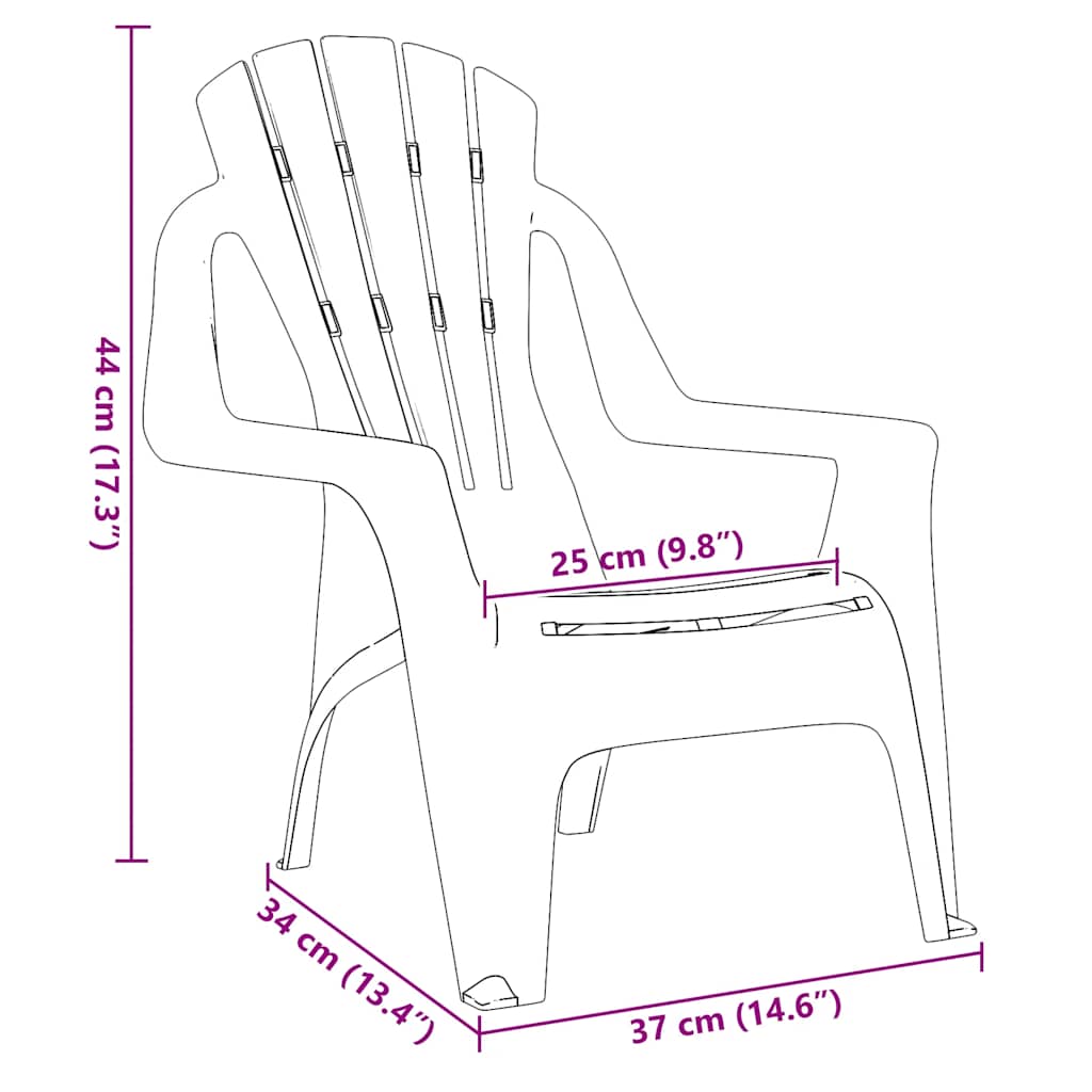 Lot de 2 Chaise de jardin sans coussin vidaXL en Polypropylène Orange - 7