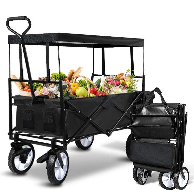 Carrello Da Trasporto Pieghevole 70x52,5x90 Cm Max 150 Kg In Acciaio E PP Nero E Rosso - Foto 9