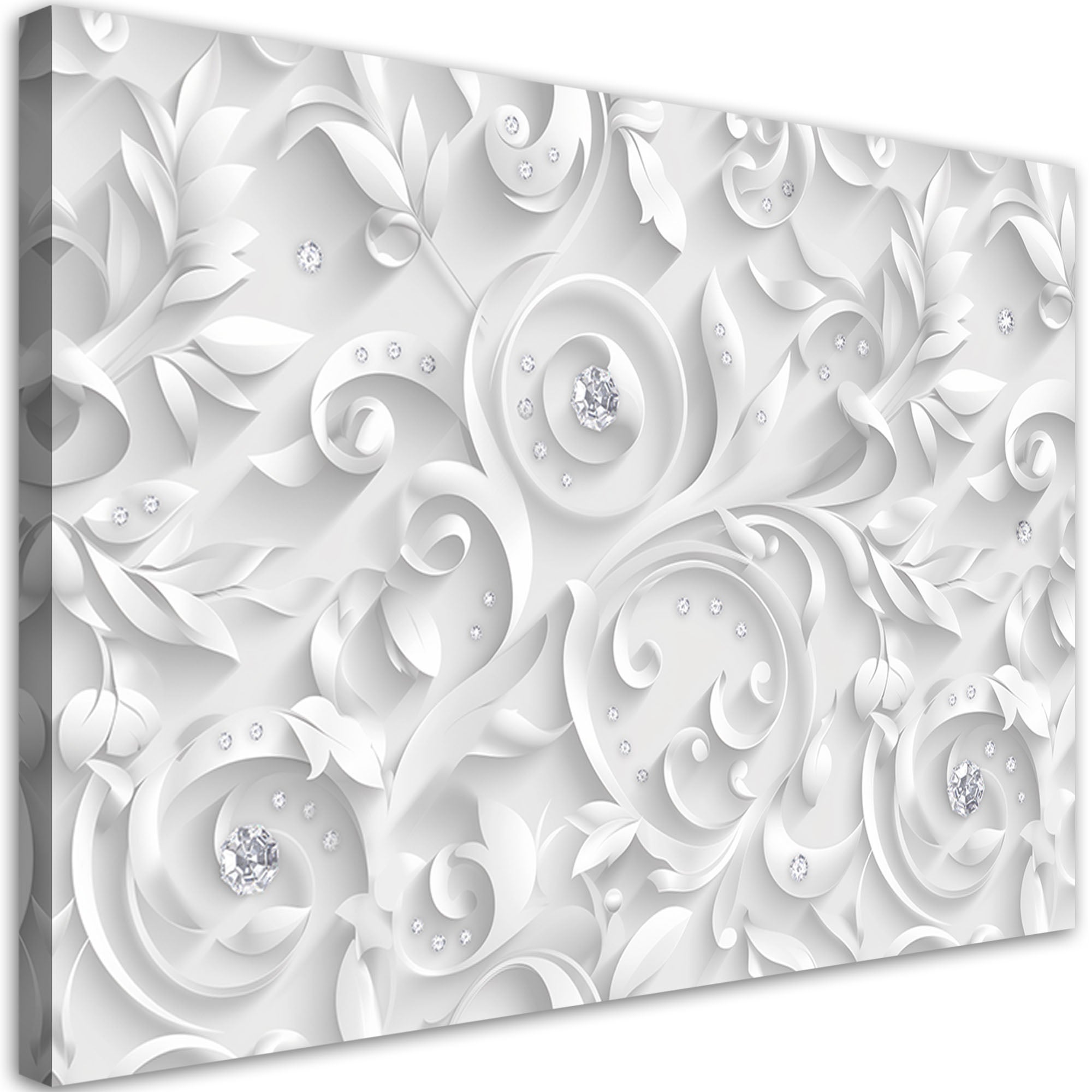 Obraz na płótnie, Wzór Kwiaty Diamenty Glamour 90x60