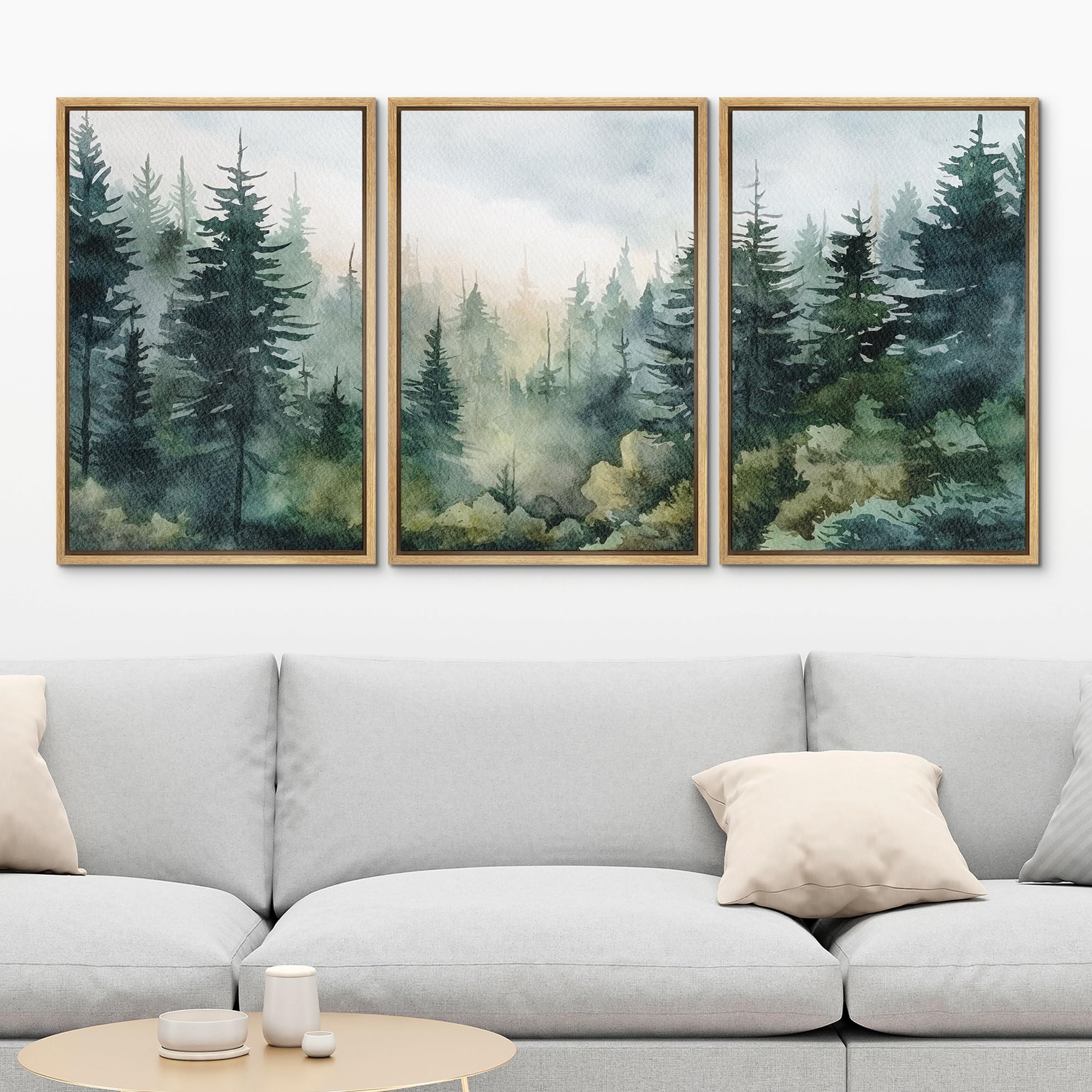 Poster Geant Mural 3D Forêt Arbres Pont Papier Peint Peintures Murales, 352 * 250 Cm Tableaux Muraux Photo Décoration Murale Salon Chambre