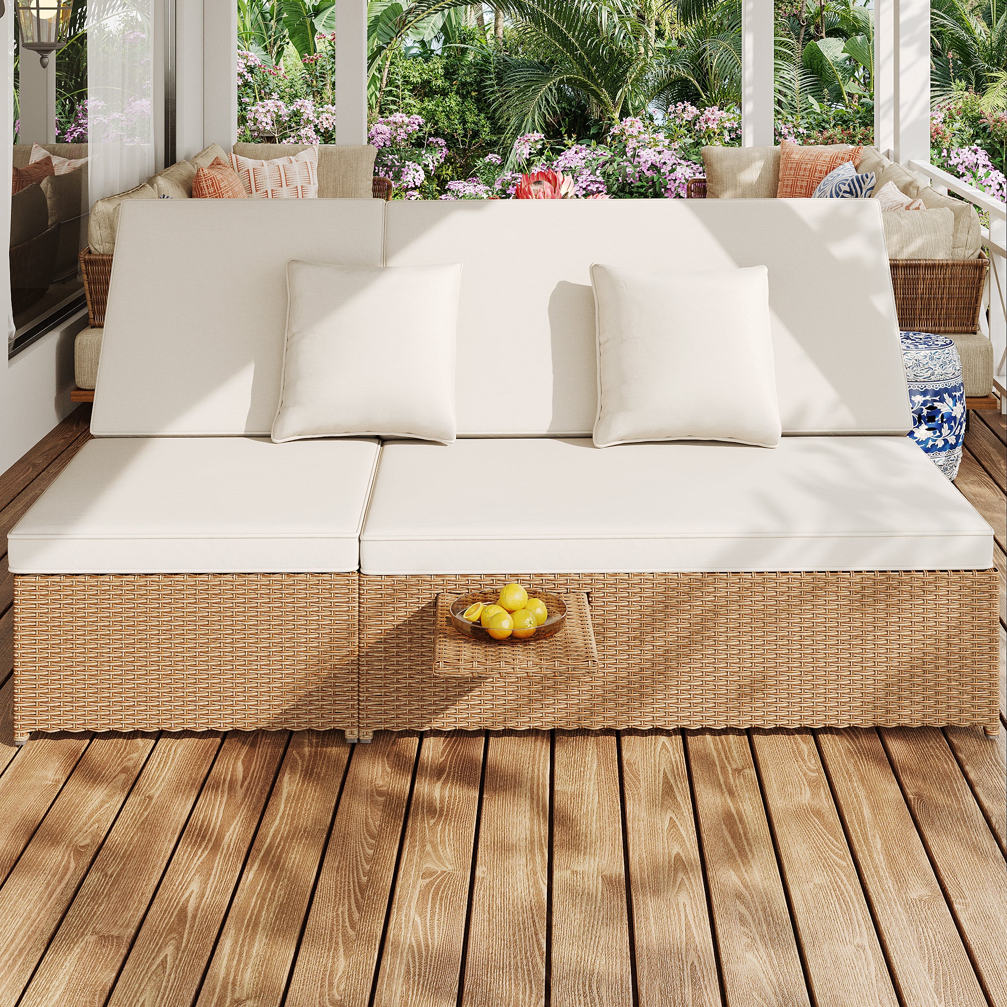 Banco Jardin LIFEZEAL Juego De Muebles De Ratu00e1n PE De