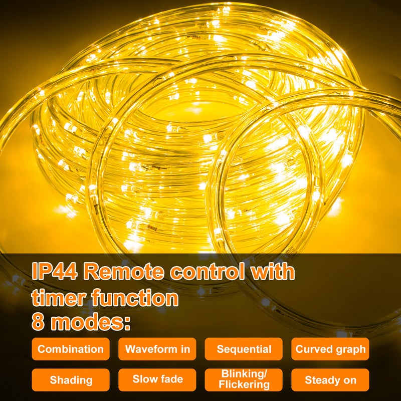 Stringa luminosa a LED per esterni/interni, IP44, 8 modalità con timer ...