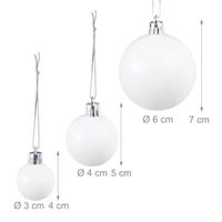 Set De 30 Bolas Navideñas Para árbol - Decoración Brillante Plateada/negra, Plástico Irrompible, 6 Cm