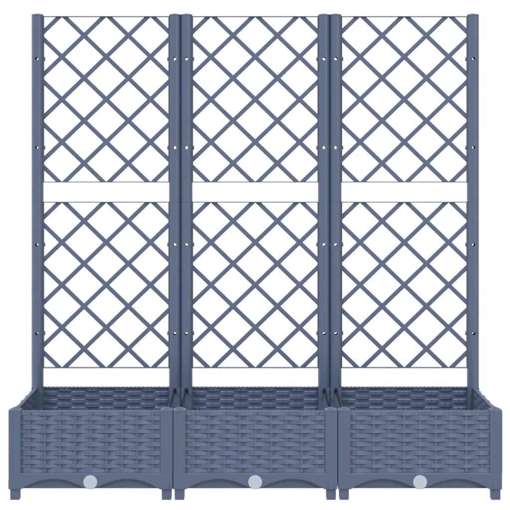 Maison Exclusive - Vaso/floreira jardim c/ treliça 120x40x121,5 cm PP cinzento azul - 4