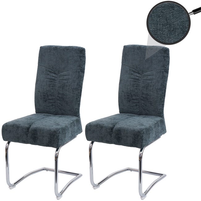 Set 2 Sedie Da Pranzo In Velluto Con Gambe Metallo - Design Moderno - Foto 6