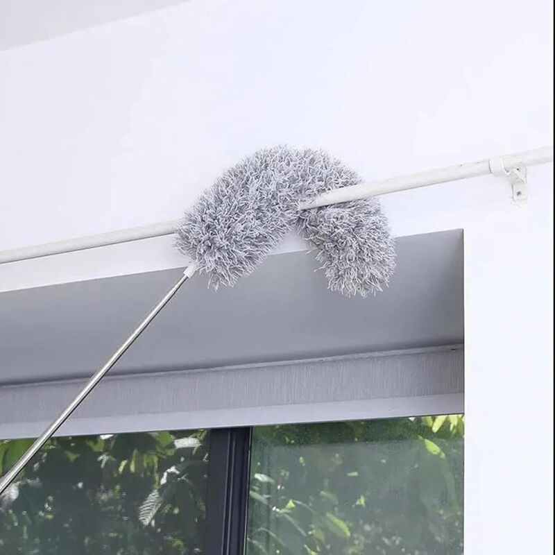 Plumeau Extensible en Microfibre avec Perche télescopique en Acier 110 po et tête Nettoyage Pliable Plumeau Plafond Lavable - 4