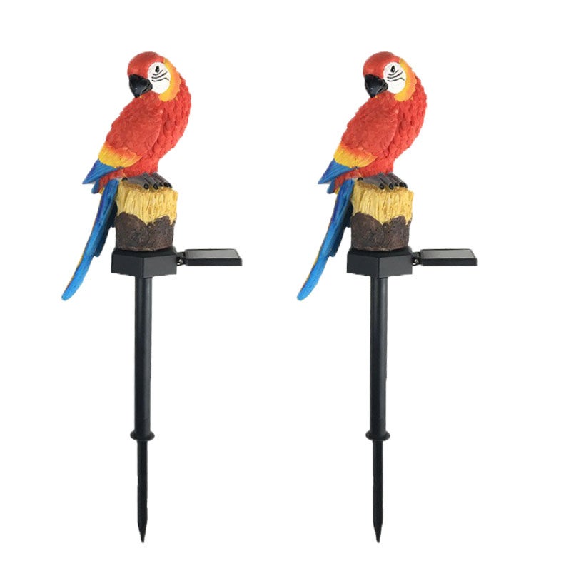 Zestaw czerwonych lamp solarnych w kształcie papug oświetlenie solarne dekoracja zwierzęca LED odpowiednie willi trawnik wodoszczelne ciepłe światło