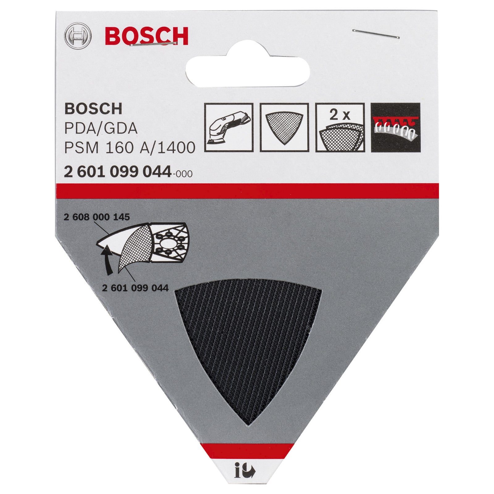 Akcesorium do Papierów Ściernych Bosch PRZEKŁADKA Delta 2 sztuki system Velcro czarny - 3