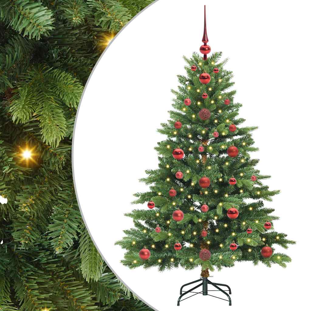 Sztuczna choinka z 150 diodami LED Zielony 120 cm PE i PVC