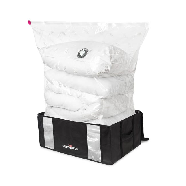 Lot 3 housses rangement sous vide XXL – Gain de place 75% – Compactor Lot 3 housses rangement sous vide XXL – Gain de place 75% – Compactor