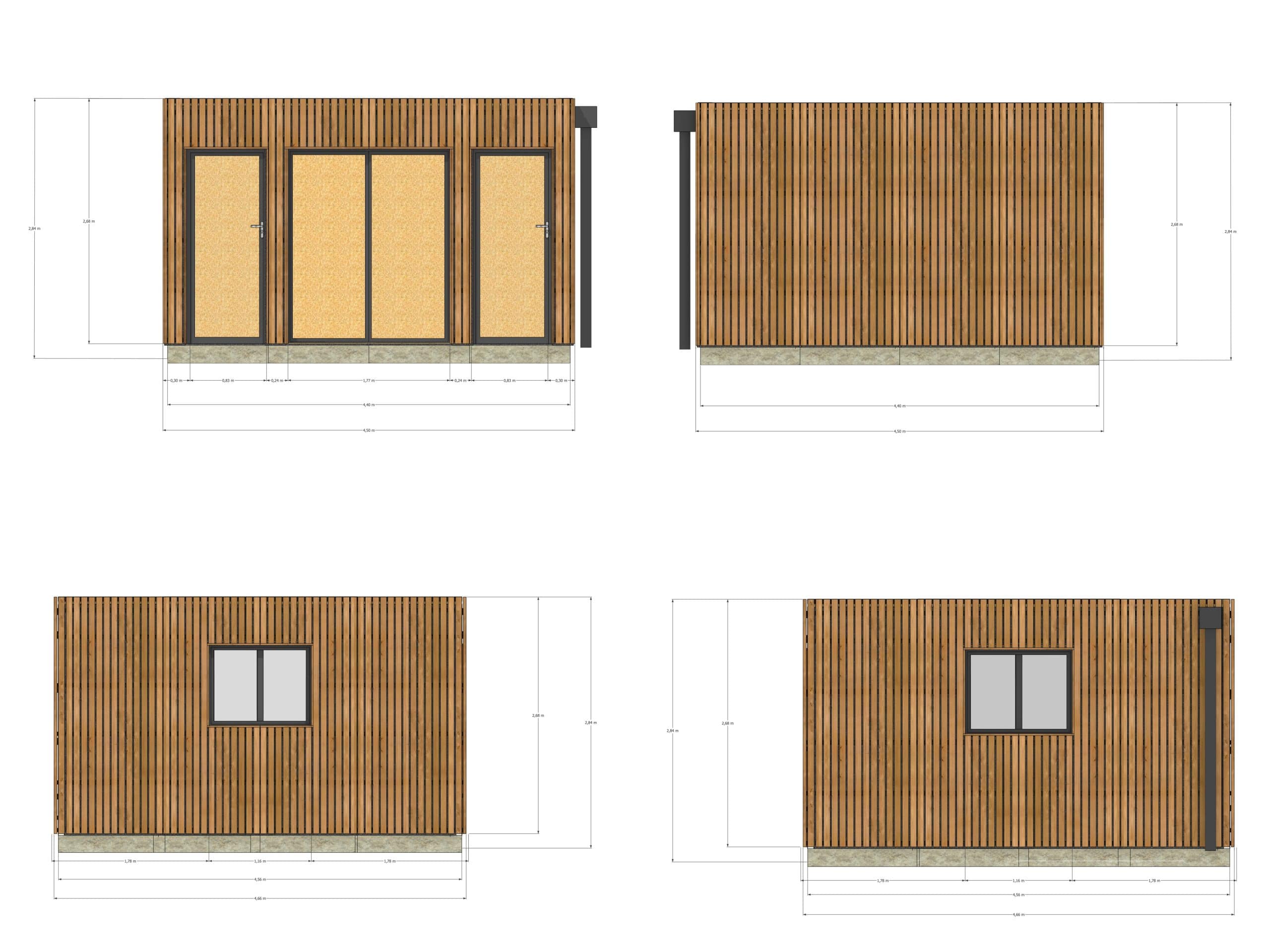 Studio de jardin Airbnb en bois 4,4 x 4,6 x 2,7 m / menuiseries alu k-line - 4