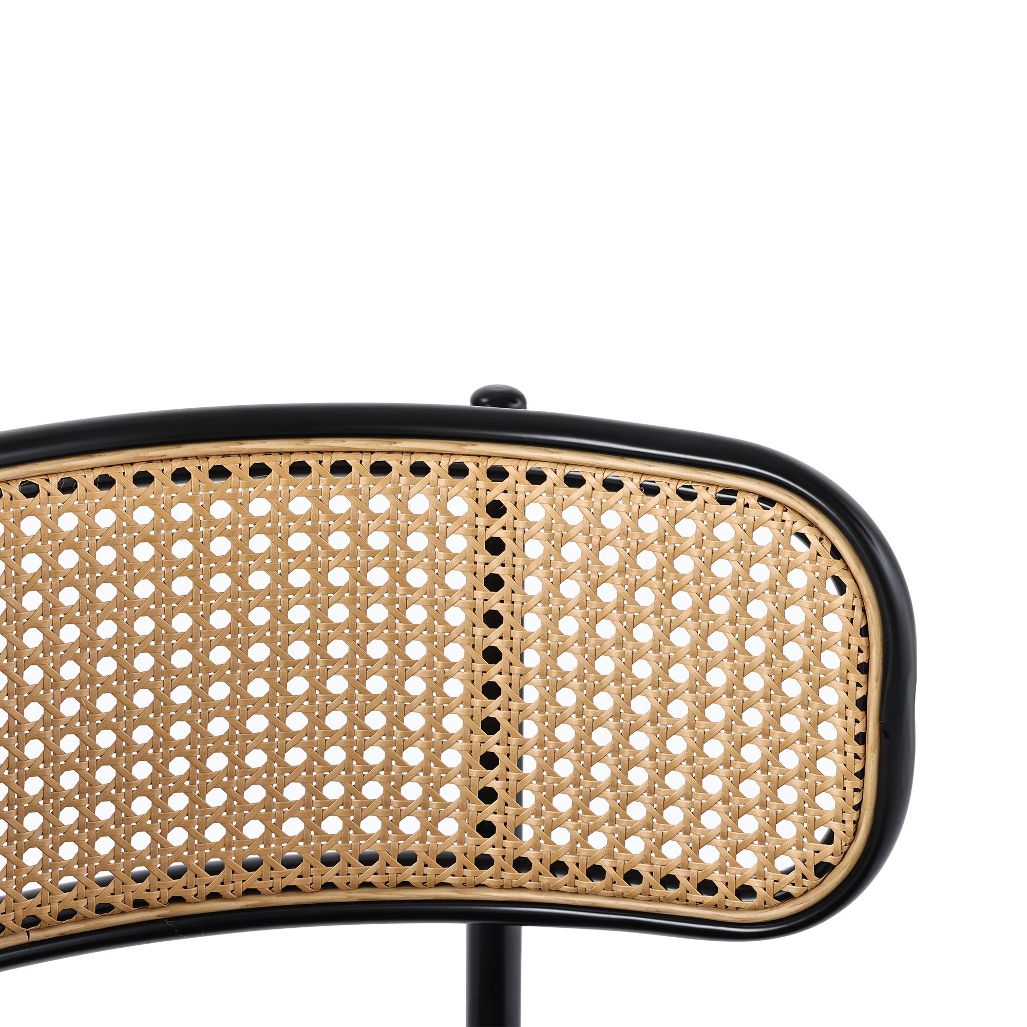 Chaise de salle à manger lot de 4 moderne design épuré structure métal rotin noir salon chambre - 4