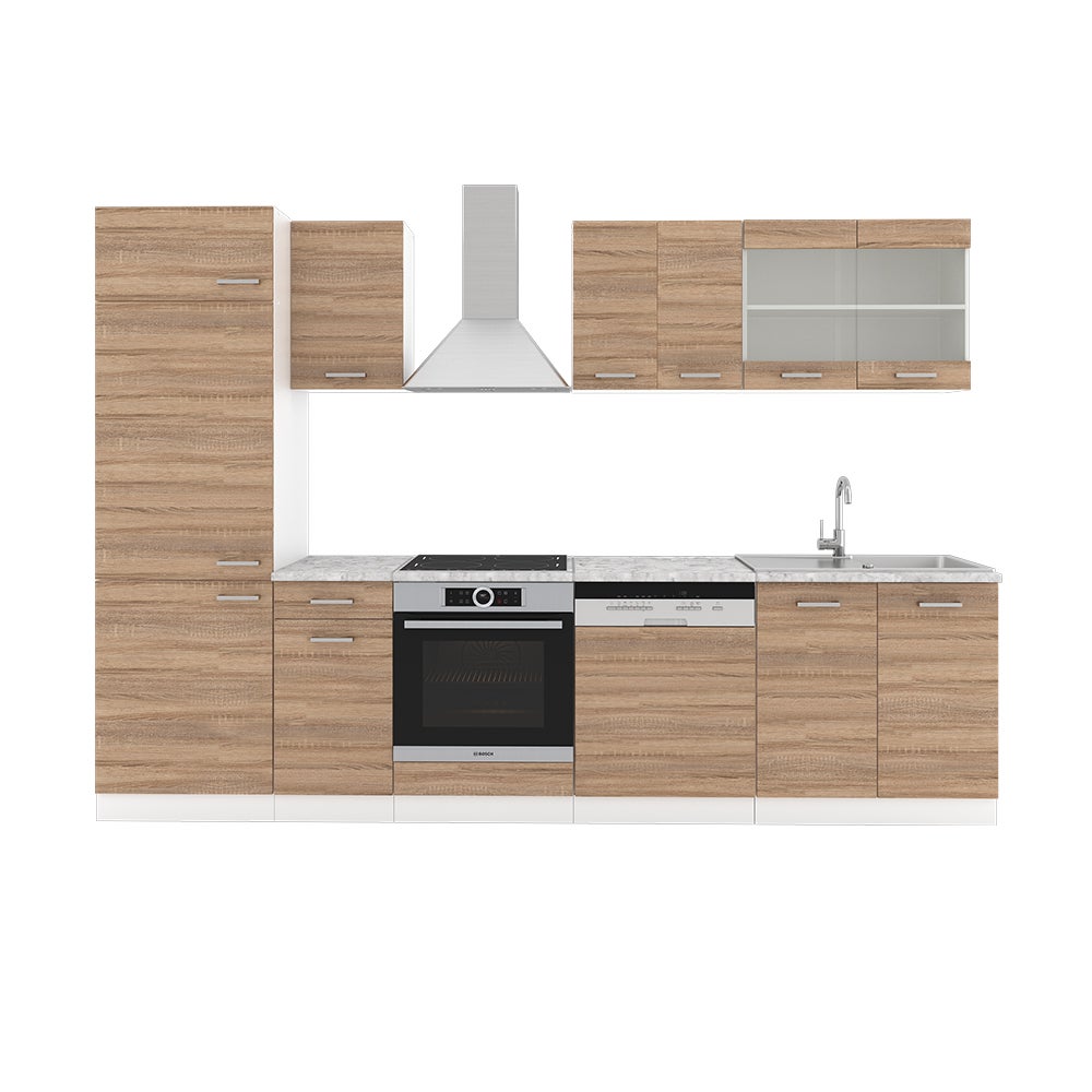 Vicco Aneks kuchenny R-Line, Sonoma, 300 cm , BP Marmur
