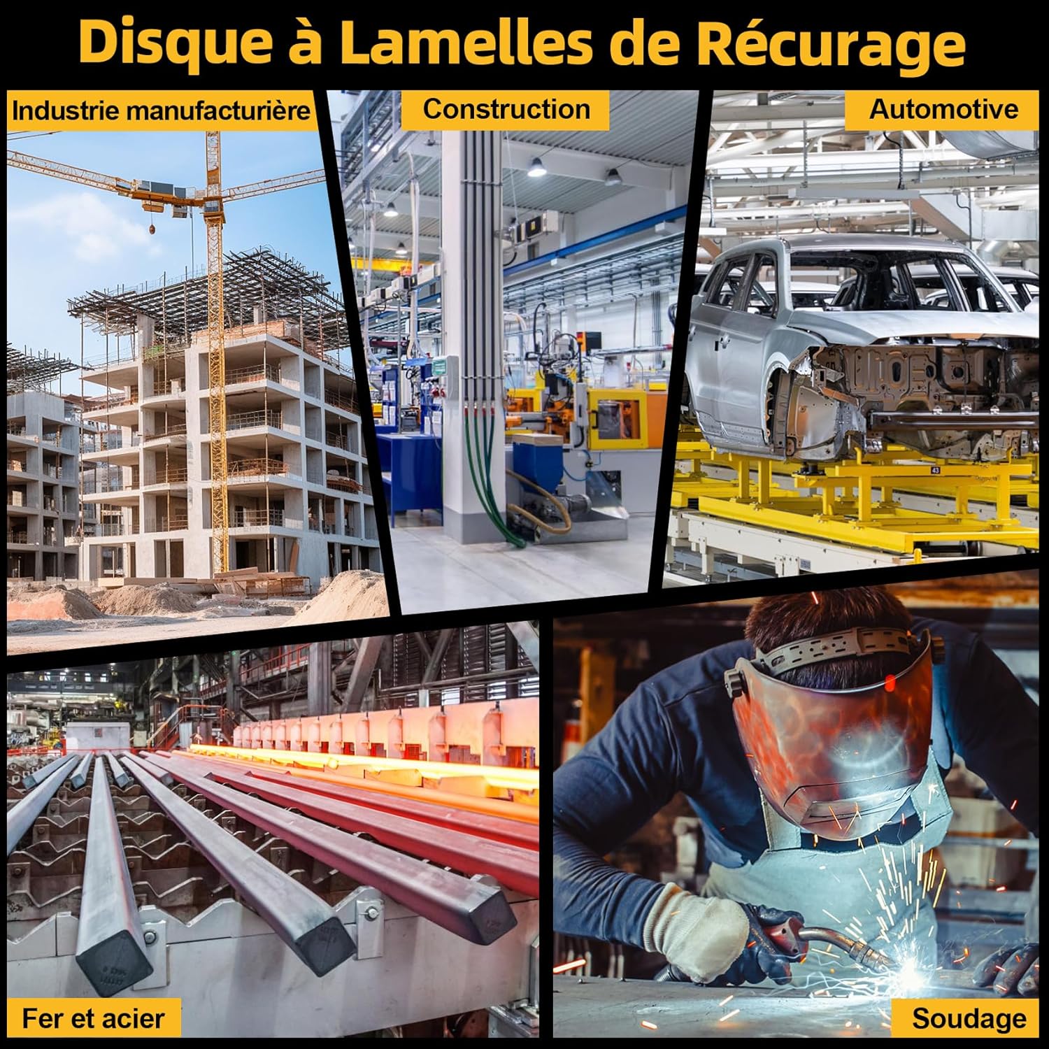 12.5 x 2.2cm Disque de Ponçage à Lamelles en Fibre de Nylon, Lot de 6 pour Meuleuse d'angle, Pour le nettoyage, Pour le nettoyage et le polissage - 5