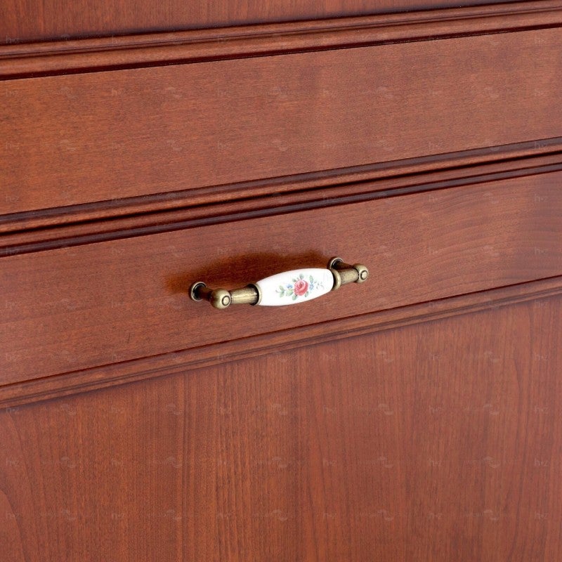 Maniglia per mobili in zama e porcellana interasse 96 mm Firenze antica - 5