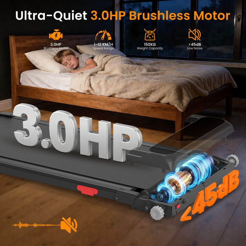 Passadeira Dobrável | Ajuste de Inclinação | 3,0 HP | Ultrassilenciosa | 1–12 km/h | Controlo via App Inteligente | Design com Absorção de Impacto - 6