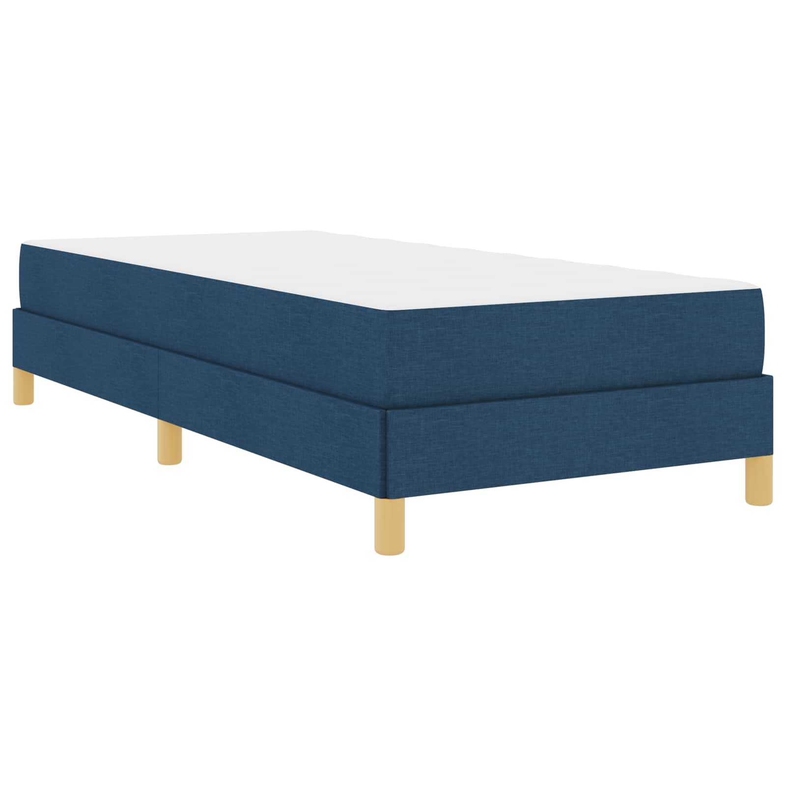 Cama tipo Box Spring con colchón Azul 100 x 200 cm tela | Leroy Merlin