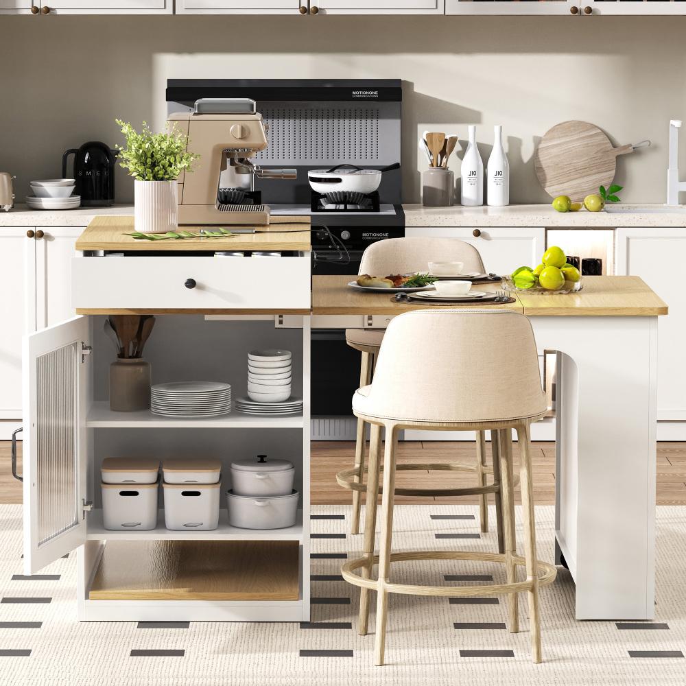 Isola Cucina Indipendente Con Seduta E Piano Allungabile: Design Scandinavo, Prese Integrate E Spazio Intelligente!