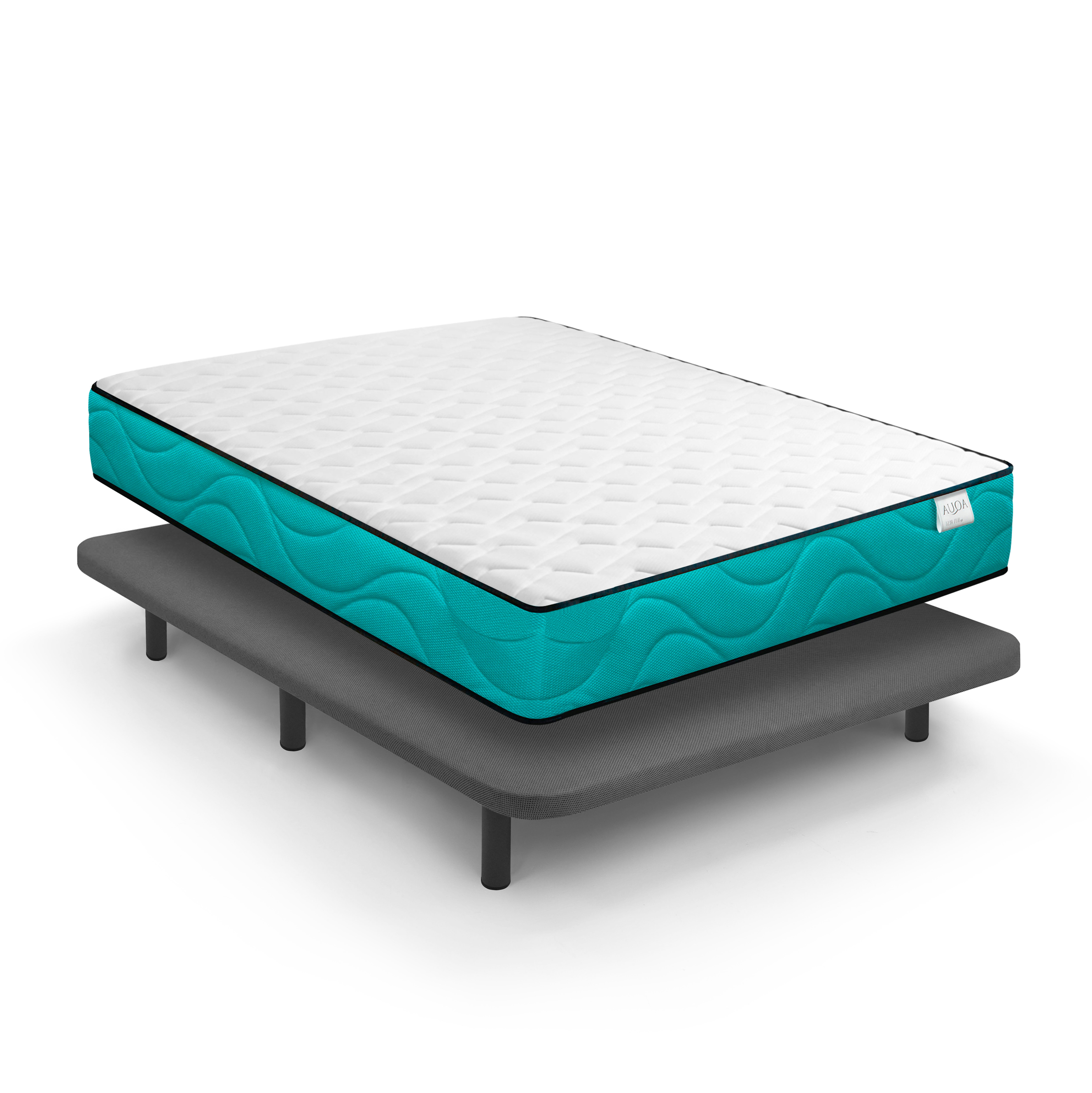 Base tapizada cibeles + patas gris + colchón brisa 135x200 altura 21 cm - win rest