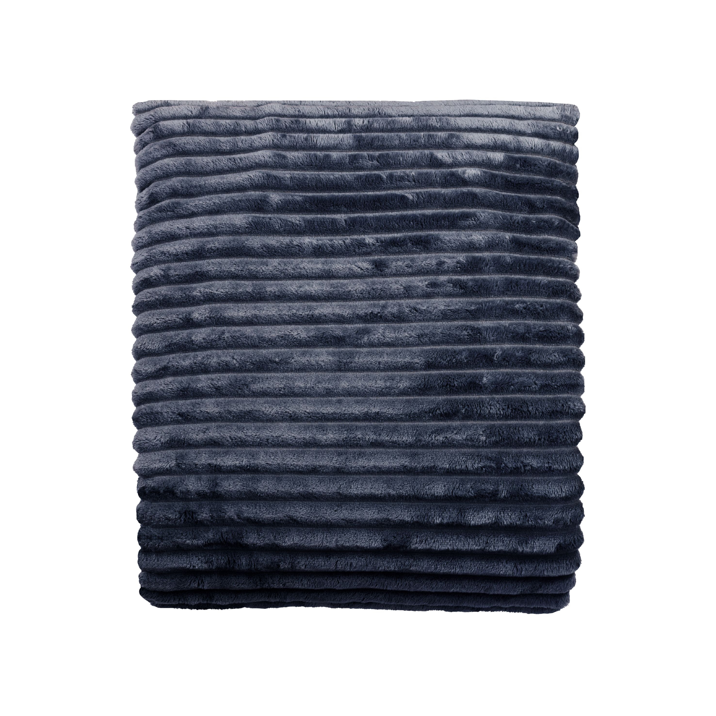 Plaid LENA - 220 x 200 - Bleu - Polyester - INSPIRE - 2