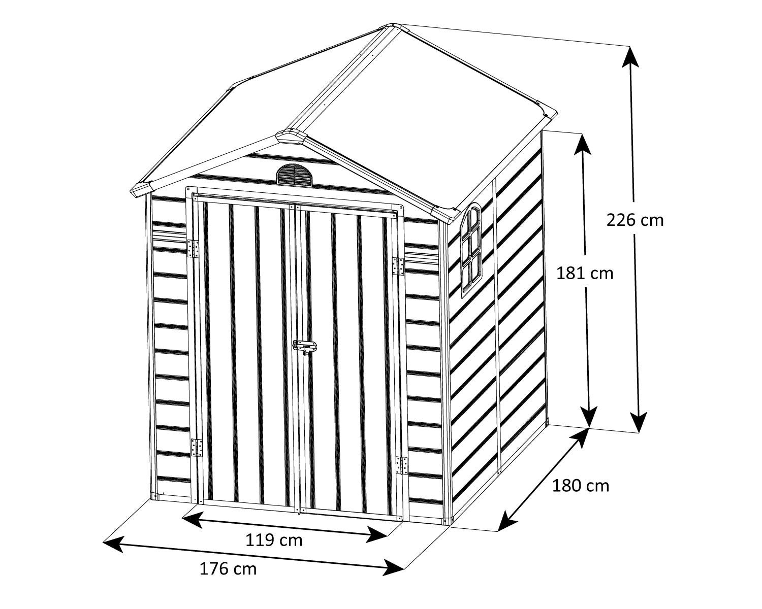 Abri de jardin résine beige Trigano 3,16 m² + kit d'ancrage - 3