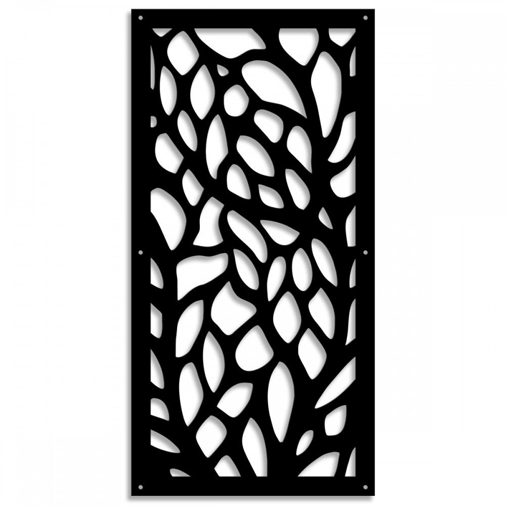 LIŚCIE - panel PCV perforowany o grubości 1cm - markiza 50x150cm - kolor czarny