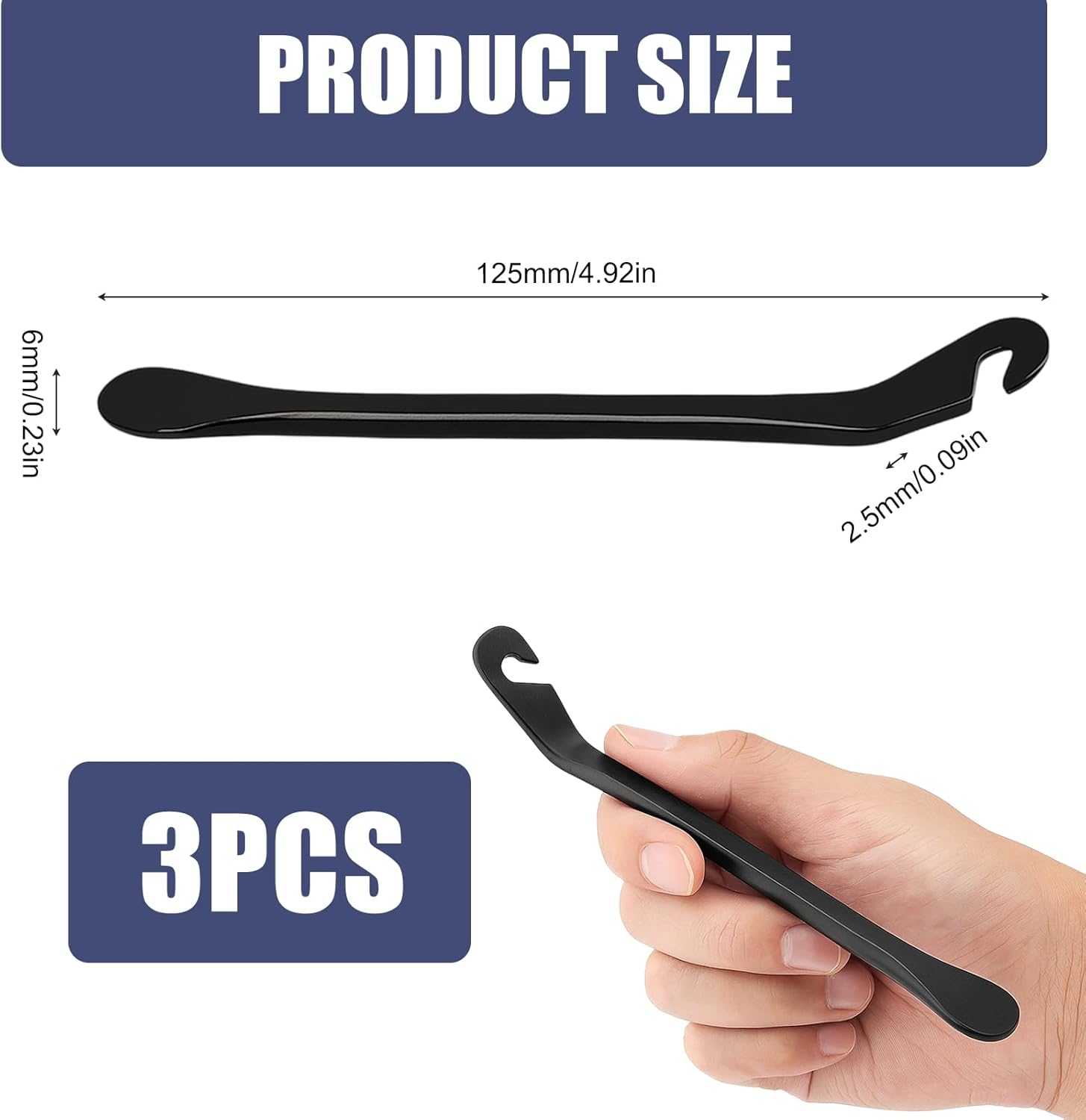 Set De 3 Démonte-pneus Vélo En Métal – Outils De Réparation Costauds, Ergonomiques, Pour Tous Types De Vélos