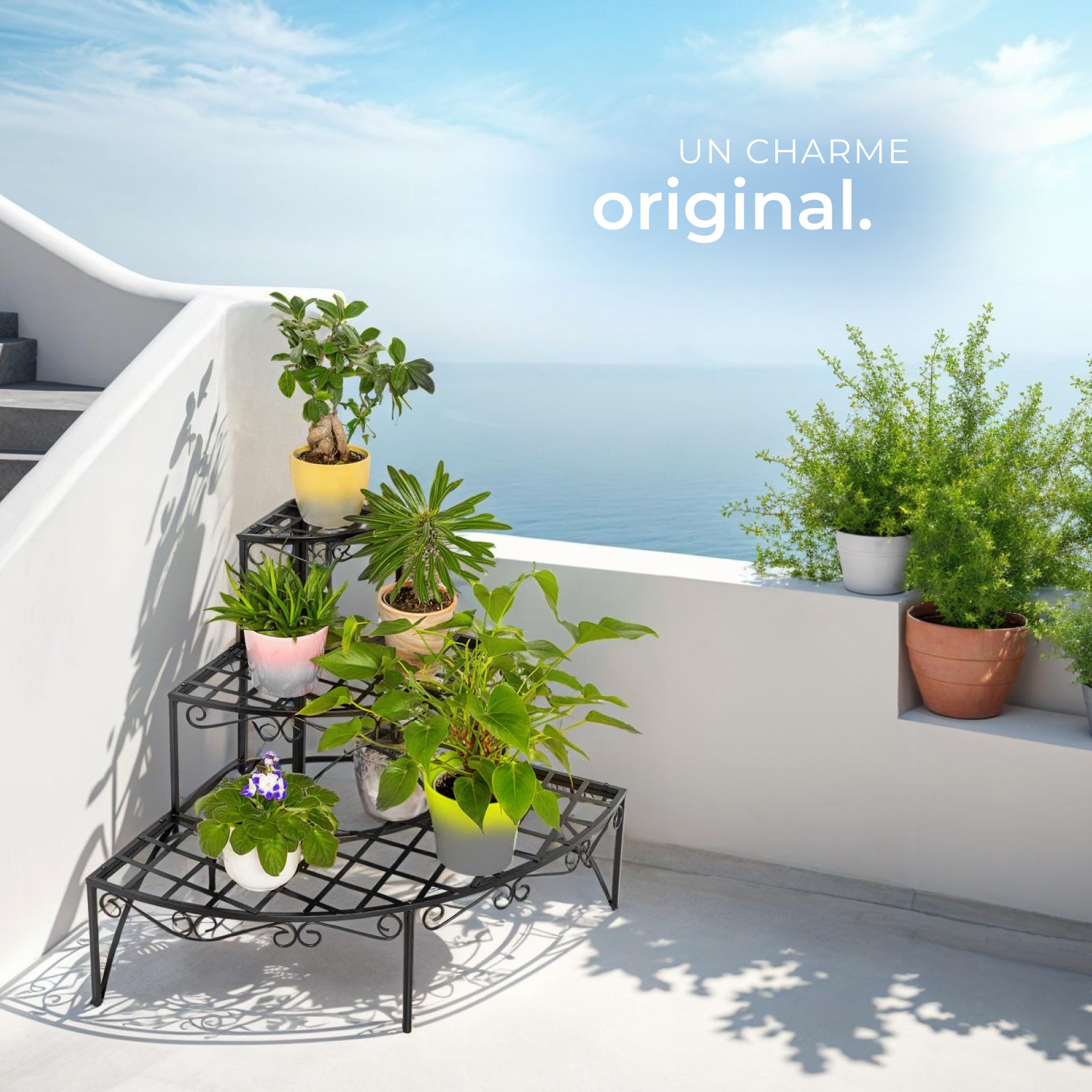 Etagère pour plantes angle 3 niveaux à 3 niveaux TECTAKE - 7