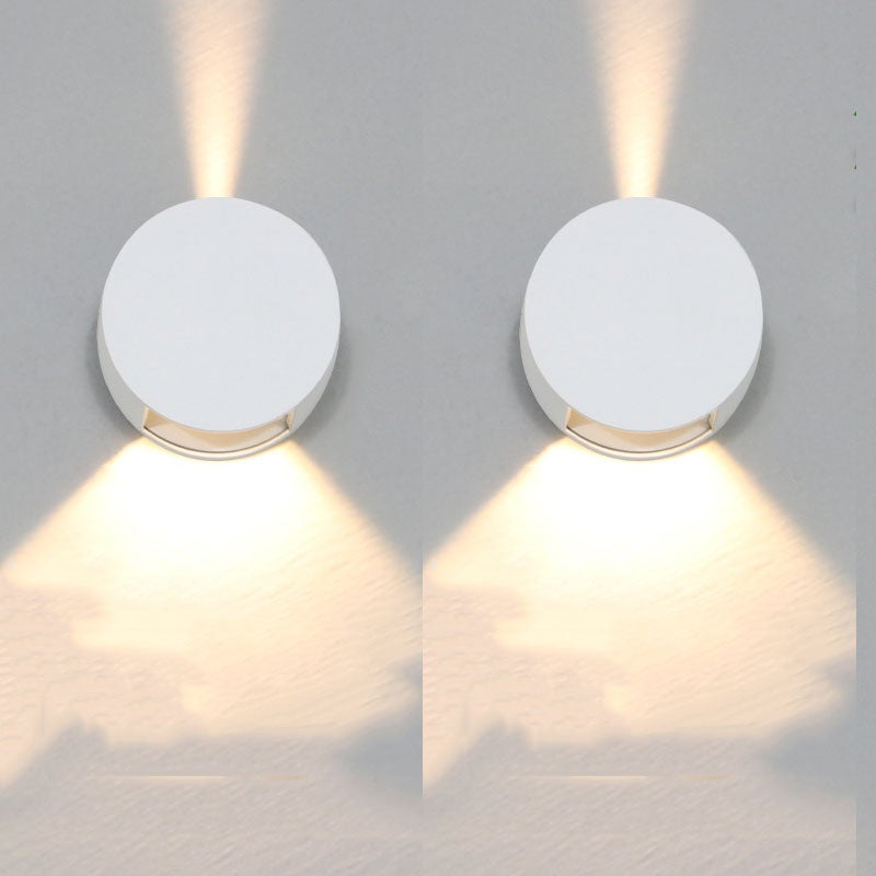 Zestaw 2 nowoczesnych lamp ściennych do wnętrz i na zewnątrz, IP65, wodoodporna, do tarasów, salonów,sypialni i korytarzy,ciepłe światło 3000K (białe)