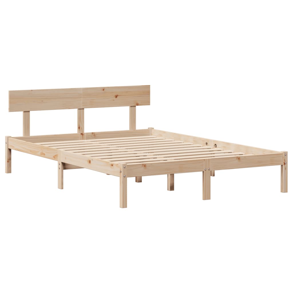 Cama casal | Cama de adulto | Cama sem colchão 160x200 cm madeira de pinho maciça CFW356623 - 8