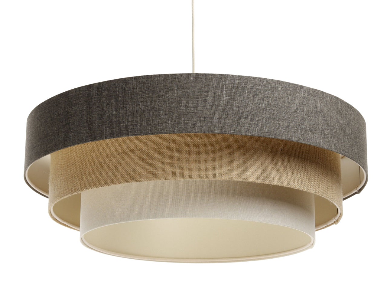 Lampa wisząca ERUTAN TRIPLE szara/beżowa/kremowa