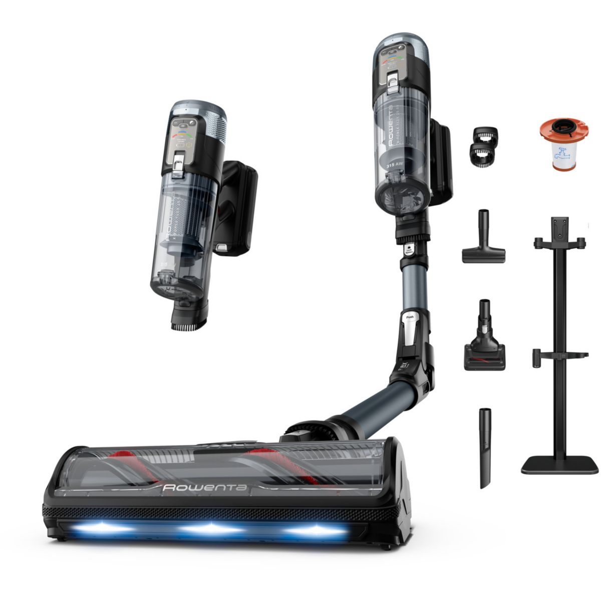 Rowenta X-Force Flex 16.60 Rh9c71e0 Aspiradora De Pie Y Escoba Eléctrica Aspiradora Escoba 2 En 1 Batería Secar Sin Bolsa Negro/Azul , Leroy Merlin