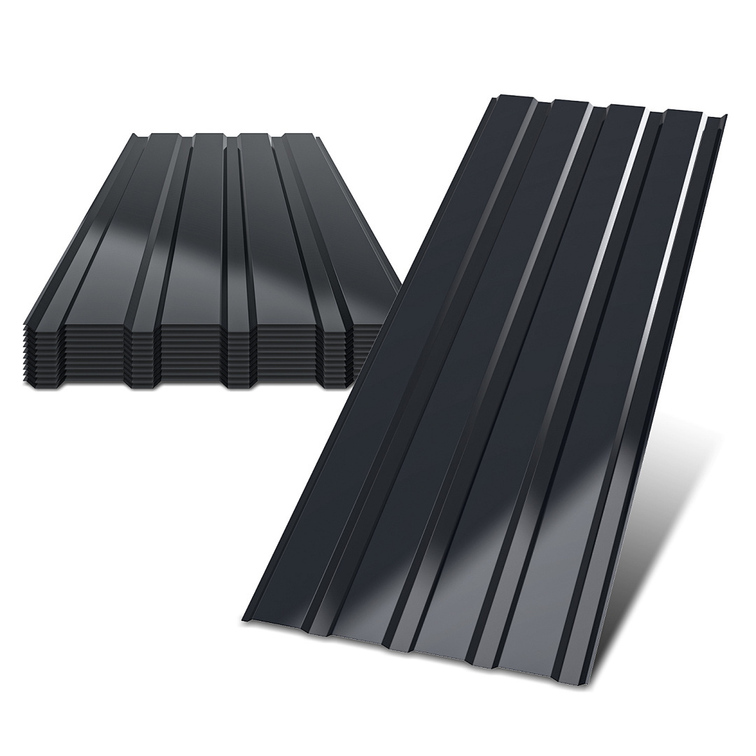 12x Blacha Falista Trapezowa na Dach, Plaques tôles profilées/ondulées anthracite 115x45cm = 6m² tole de bardage résistantes intem