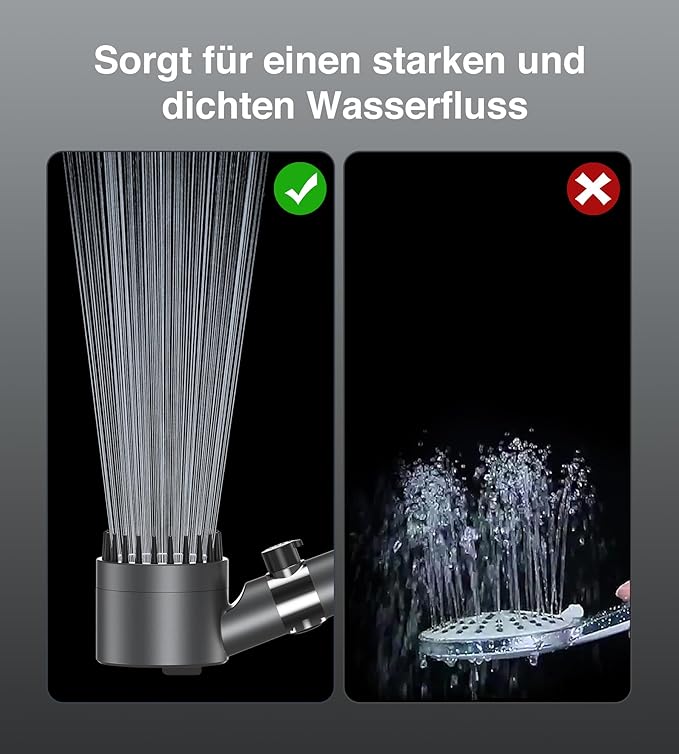 Cabezal de ducha con filtro, 3 tipos de chorro, cabezal de ducha con función de parada, cabezal de ducha de alta presión - 3