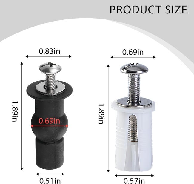 2 Viti Per Water Con Dado Espansione - Acciaio Inox E Plastica, Per Fissaggio Sedile WC - Foto 2
