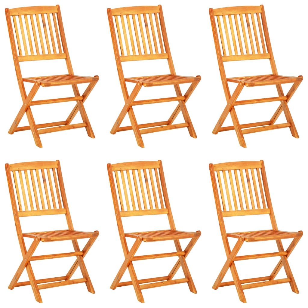 Mobilier à dîner de jardin pliable 7 pcs Bois d'acacia solide 3 - 2
